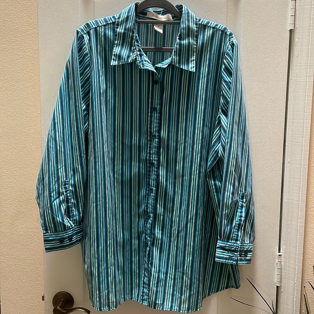 Roaman’s striped button down shirt